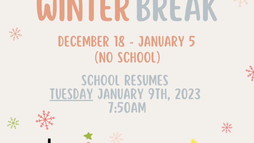 Vista Winter Break-No School